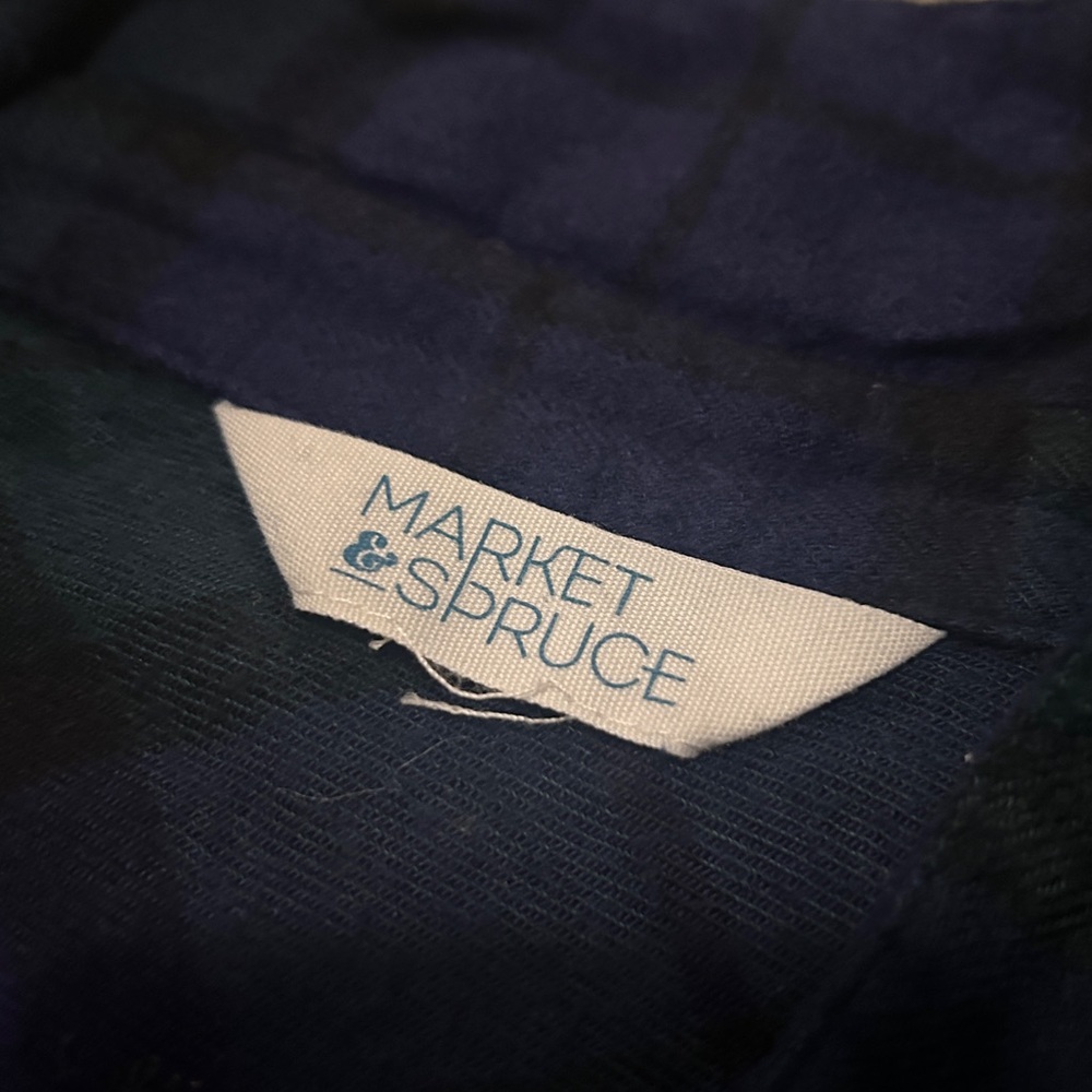 Market & Spruce Plaid Button-Up Shirt in Blue and Green - Picture 3 of 5